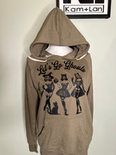 Load image into Gallery viewer, Medium Olive green lets go ghouls lightweight, unisex hoodie sweatshirt