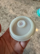 Load image into Gallery viewer, SALE!! 50 total! Colored lids for 16oz frosted beer can glasses. Mint/pink/yellow/blue