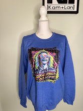 Load image into Gallery viewer, Medium blue beetle unisex crewneck vibrant colors