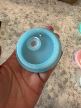 Load image into Gallery viewer, SALE!! 50 total! Colored lids for 16oz frosted beer can glasses. Mint/pink/yellow/blue