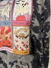 Load image into Gallery viewer, Large Tarot cards ghosts unisex black/grey crewneck