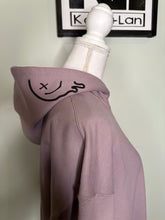 Load image into Gallery viewer, XL overstimulated moms club design on front or on back stunning light purple unisex hoodie.