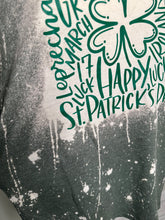 Load image into Gallery viewer, Large - St Patrick’s Day! Drip bleached unisex heather green tshirt