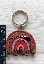 Load image into Gallery viewer, Rainbow good vibes only metal keychain