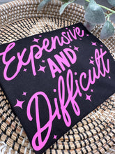 Load image into Gallery viewer, Medium, large expensive and difficult unisex black Bella canvas tshirt & various colors based on size