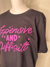 Load image into Gallery viewer, Medium, large expensive and difficult unisex black Bella canvas tshirt & various colors based on size