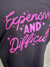 Load image into Gallery viewer, Medium, large expensive and difficult unisex black Bella canvas tshirt & various colors based on size