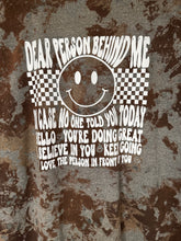 Load image into Gallery viewer, 4XL - Dear person behind me (on back of sweatshirt) unisex black/grey/browns crewneck