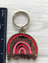 Load image into Gallery viewer, Rainbow good vibes only metal keychain
