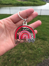 Load image into Gallery viewer, Rainbow good vibes only metal keychain