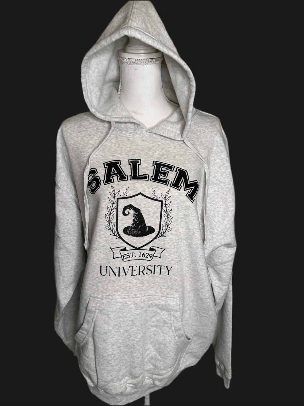 SALE! XL Salem university unisex hoodie in oatmeal/ grey color