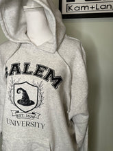 Load image into Gallery viewer, SALE! XL Salem university unisex hoodie in oatmeal/ grey color
