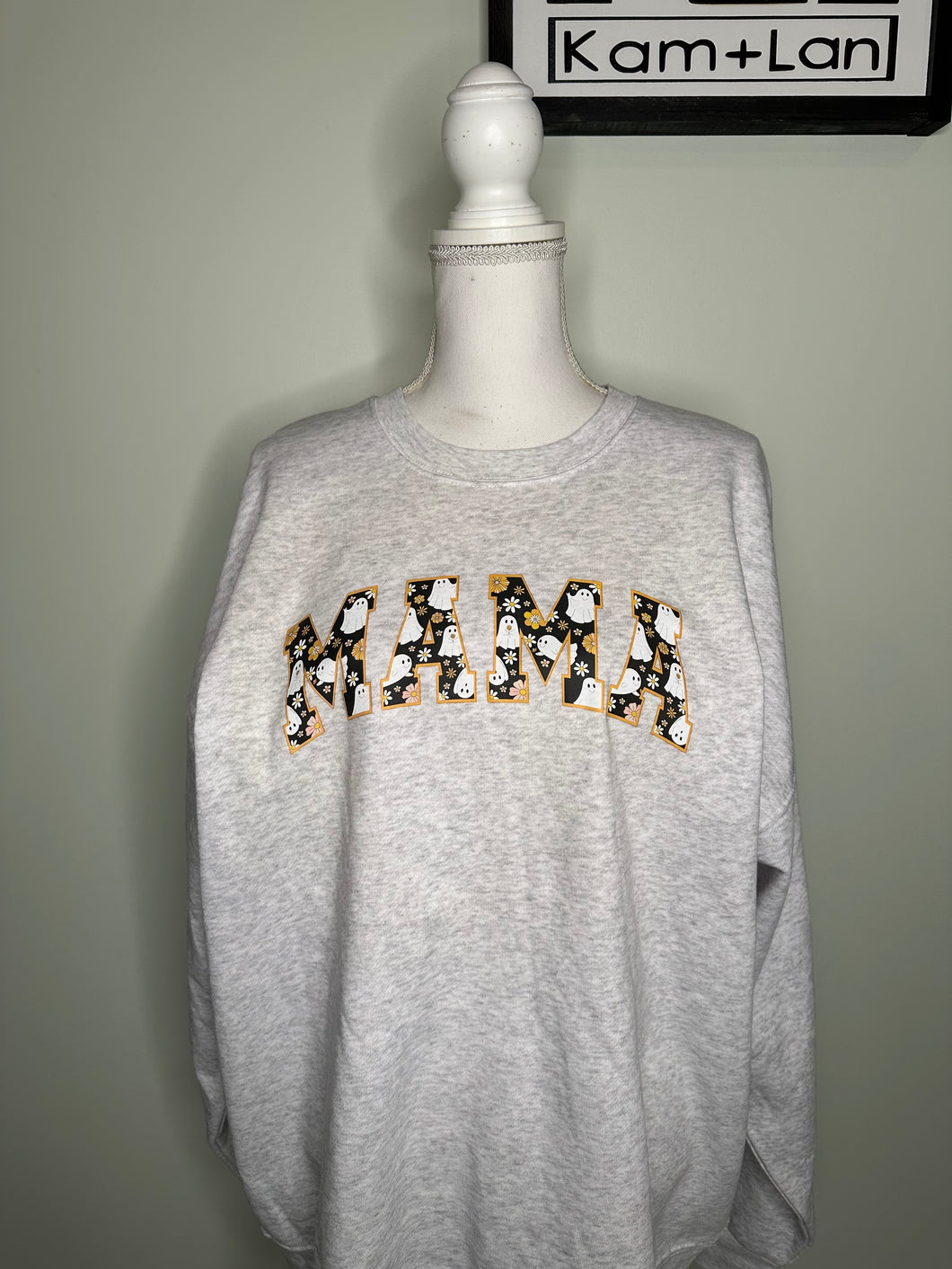 Sale! XL Ghost mama unisex light grey crewneck