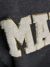 Load image into Gallery viewer, XL &amp; 2XL MAMA Chenille patch glitter unisex dark grey crewneck
