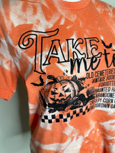 Load image into Gallery viewer, SALE! Medium, large, XL take me to halloween pumpkin orange bleached tshirt
