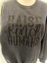 Load image into Gallery viewer, Sale! Large Raise Kind Humans dark grey unisex crewneck
