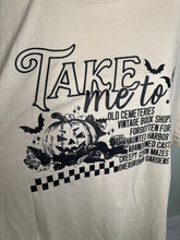 Load image into Gallery viewer, SALE! 2XL take me to halloween pumpkin tan tshirt
