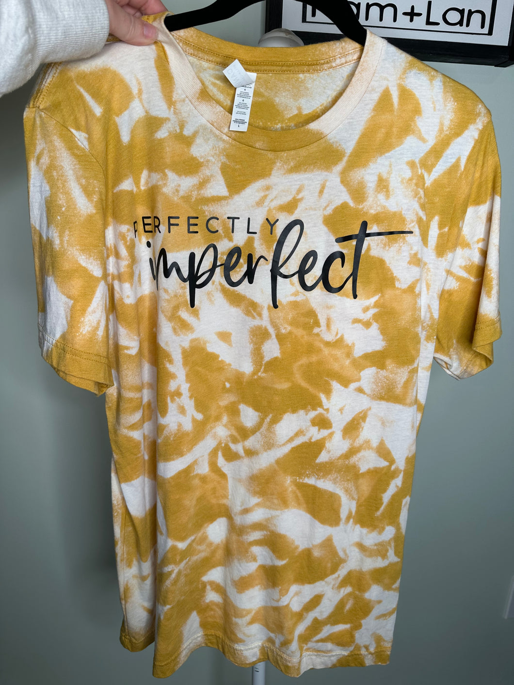 SALE: large perfectly imperfect bleached tshirt yellow