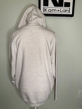 Load image into Gallery viewer, Large Tarot cards ghost unisex hoodie in oatmeal grey color
