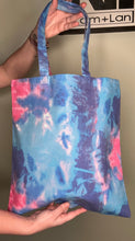 Load image into Gallery viewer, Tote bag; dont be afraid to get caught in the rain  cotton candy blue and pink
