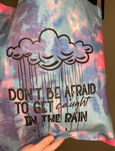 Load image into Gallery viewer, Tote bag; dont be afraid to get caught in the rain  cotton candy blue and pink
