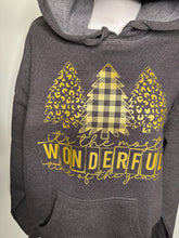 Load image into Gallery viewer, Custom grey holiday hoodie large
