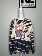 SALE: XL weird bleached unisex dark grey crewneck weird skull ufo