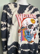 Load image into Gallery viewer, SALE: XL weird bleached unisex dark grey crewneck weird skull ufo
