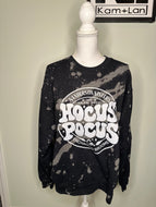 Large Witch sisters unisex bleached black/grey crewneck