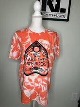 Load image into Gallery viewer, XL we are the weirdos custom orange bleached tshirt
