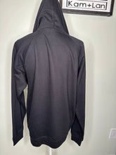 Load image into Gallery viewer, Large overstimulated moms club plain lightweight black unisex hoodie (double strings)
