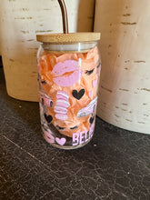 Load image into Gallery viewer, Pink Girl Boss Design 16oz iced coffee glass
