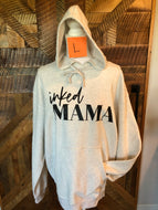 Large & XL Inked mama unisex hoodie in oatmeal color