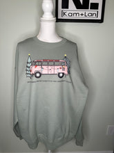 Load image into Gallery viewer, XL Hippie van get in loser we are going to see Christmas lights Sage unisex crewneck
