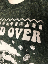 Load image into Gallery viewer, Flawed yet worthy: XL custom holiday bleached tshirt in a deep green
