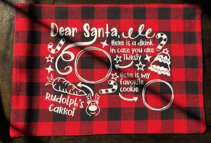 Dear Santa Christmas plaid placemats