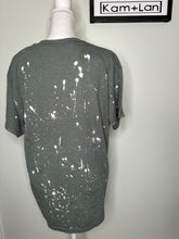 Load image into Gallery viewer, Medium &amp; Large - St Patrick’s Day! Drip bleached unisex heather green tshirt
