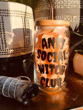 Load image into Gallery viewer, Anti social witch club 16oz iced coffee glass
