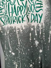 Load image into Gallery viewer, Medium &amp; Large - St Patrick’s Day! Drip bleached unisex heather green tshirt
