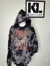 Load image into Gallery viewer, 5X Gorgeous gorgeous girls have anxiety attacks bleached unisex hoodie black/grey/rust/browns
